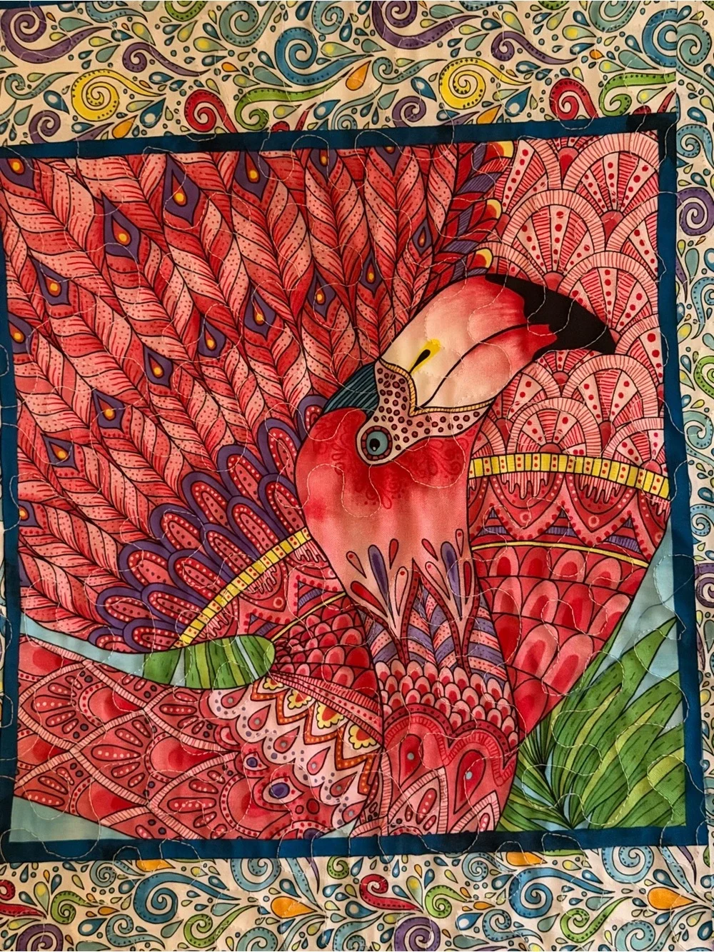 Vibrant Ocean Animal Quilted Throw Blanket - hand made   Approx 54x42. Turtle
